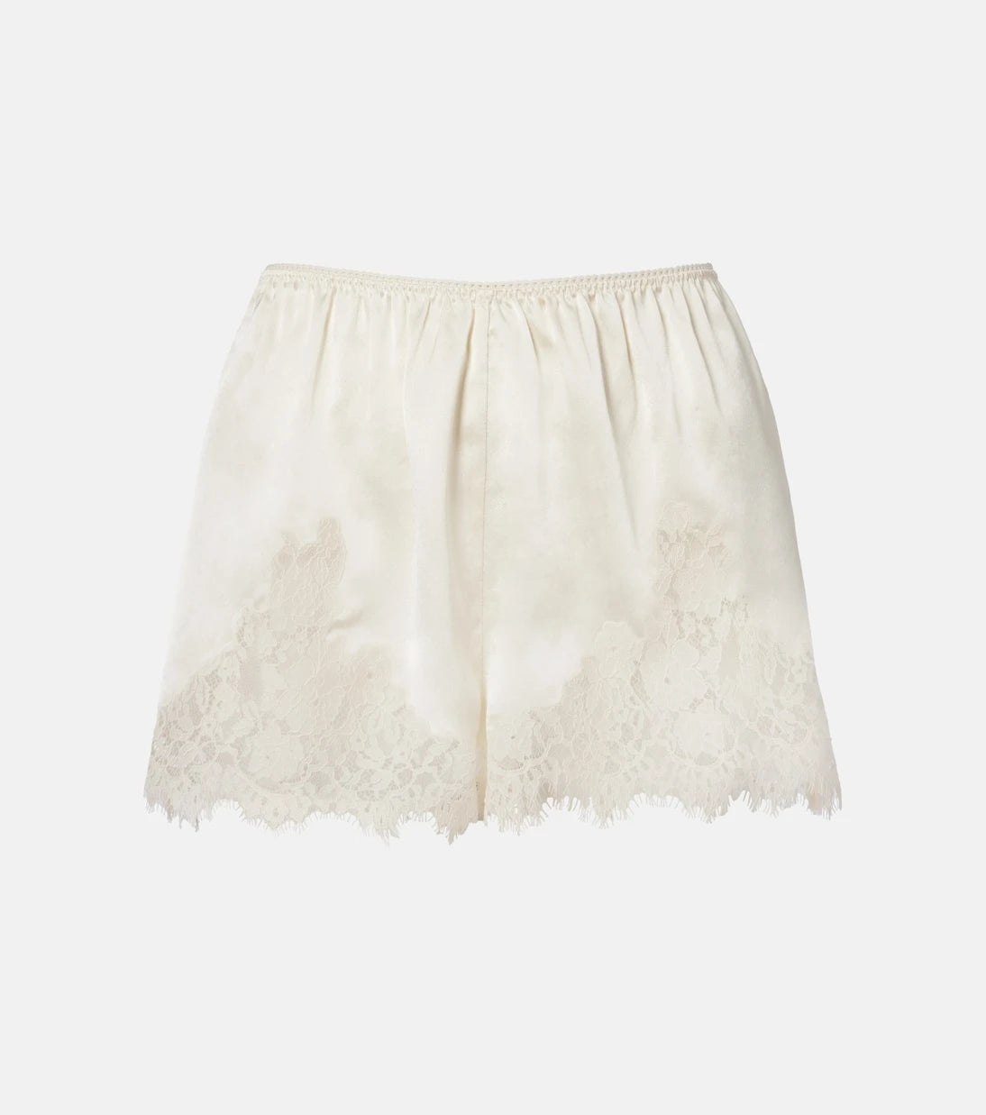 Dôen - Iona lace-trimmed silk shorts
