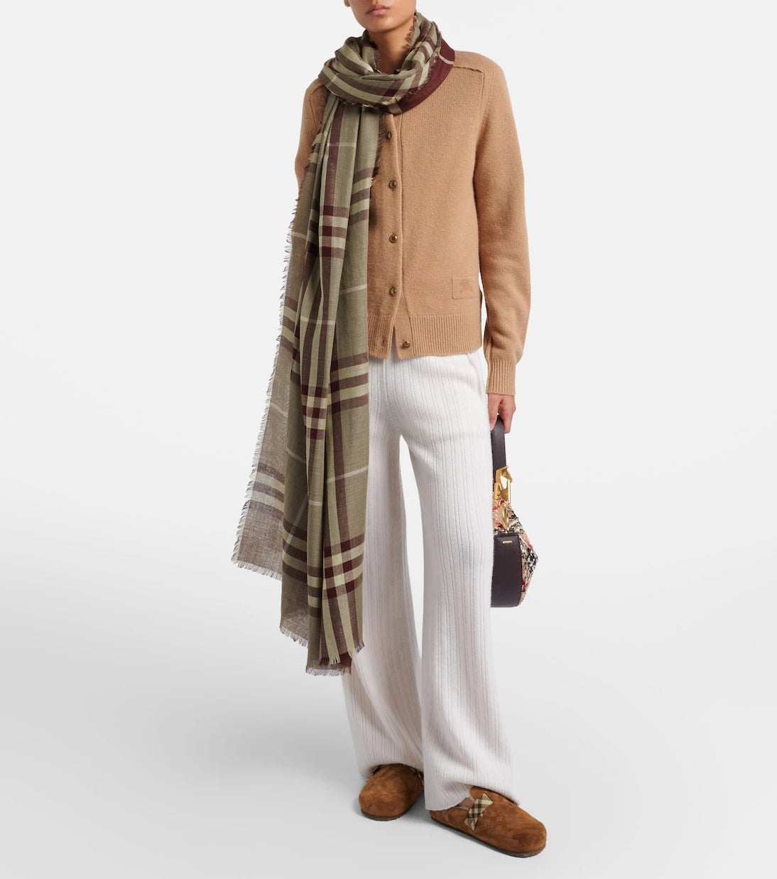Burberry - Urchin shearling-lined suede clogs