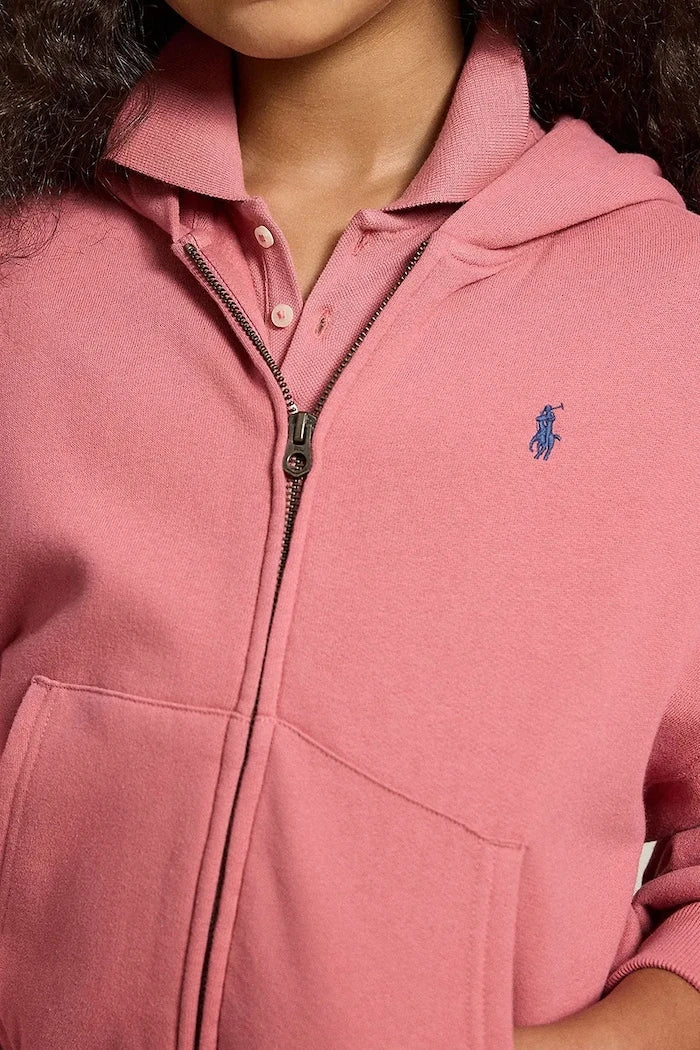 Polo Ralph Lauren çocuklar için pamuklu fermuarlı kapüşonlu sweatshirt