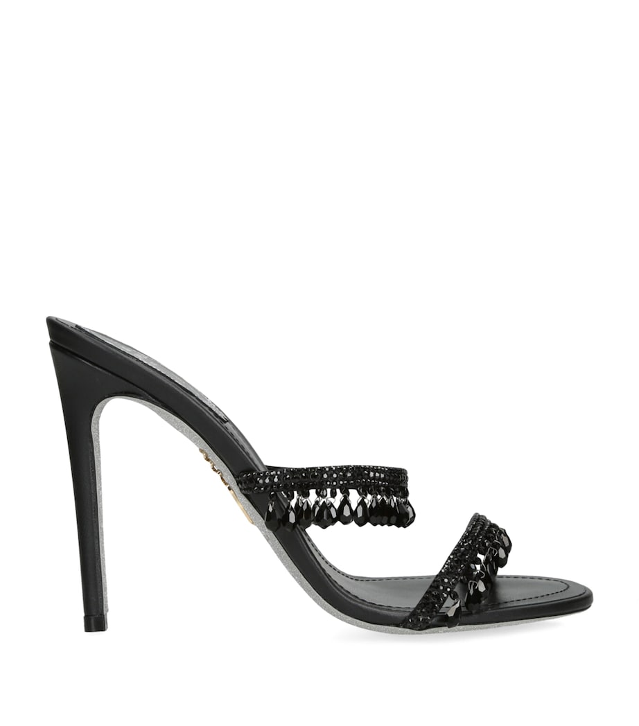 René Caovilla Black Embellished Chandelier Sandals 105
