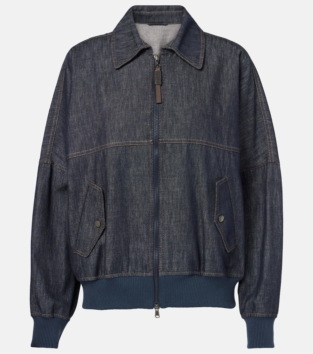 Brunello Cucinelli - Denim bomber jacket