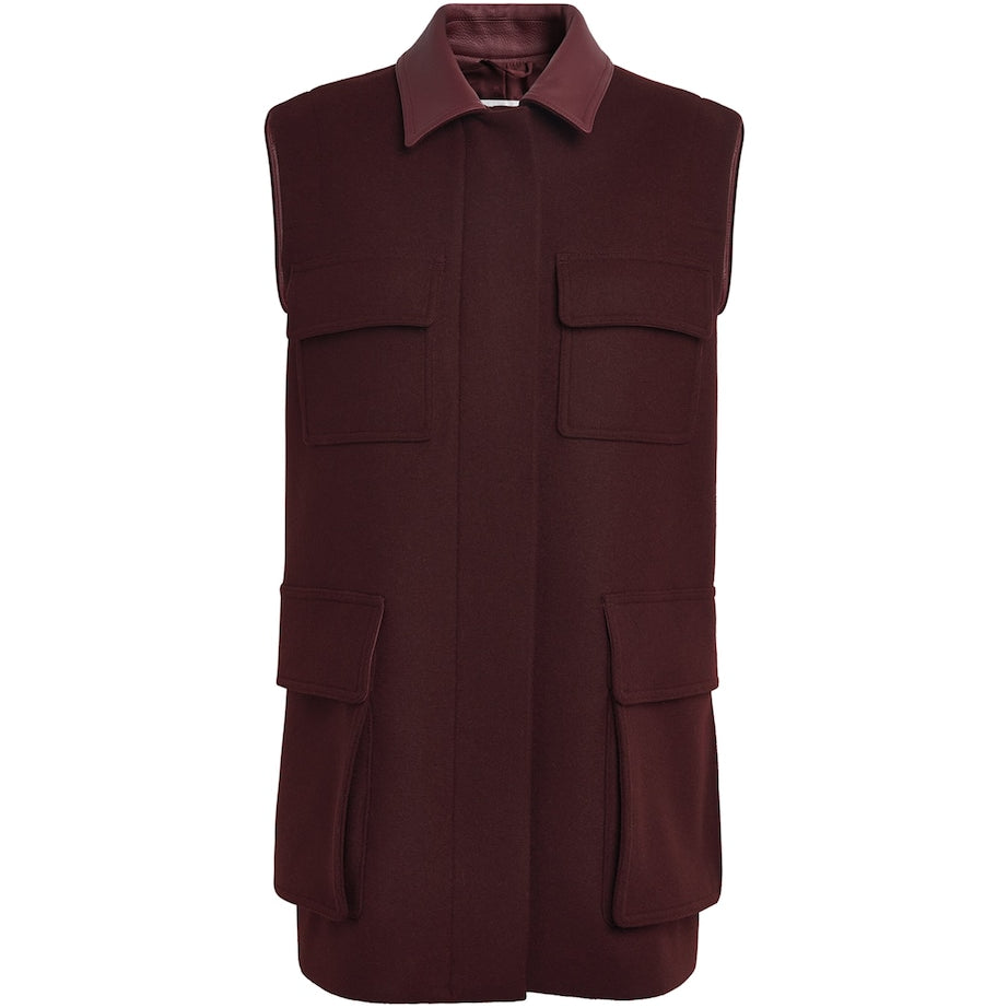 Max Mara Red Wool-Alpaca-Cashmere Gilet