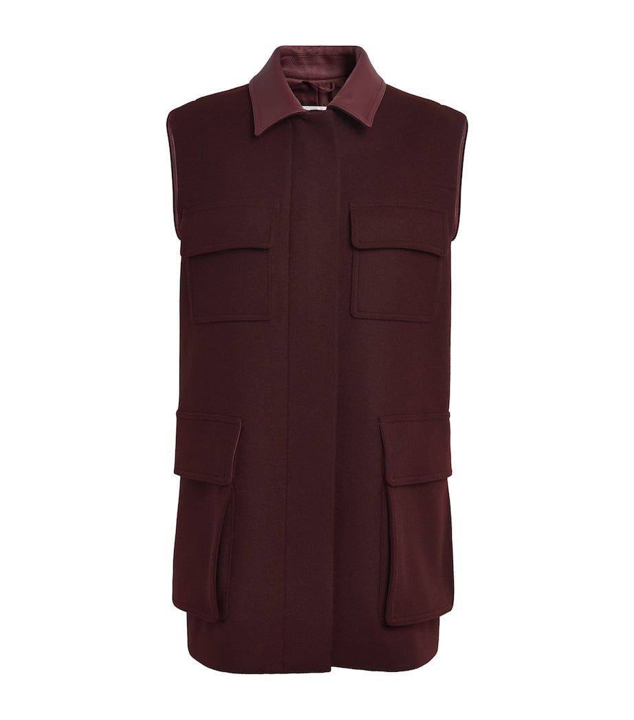 Max Mara Red Wool-Alpaca-Cashmere Gilet