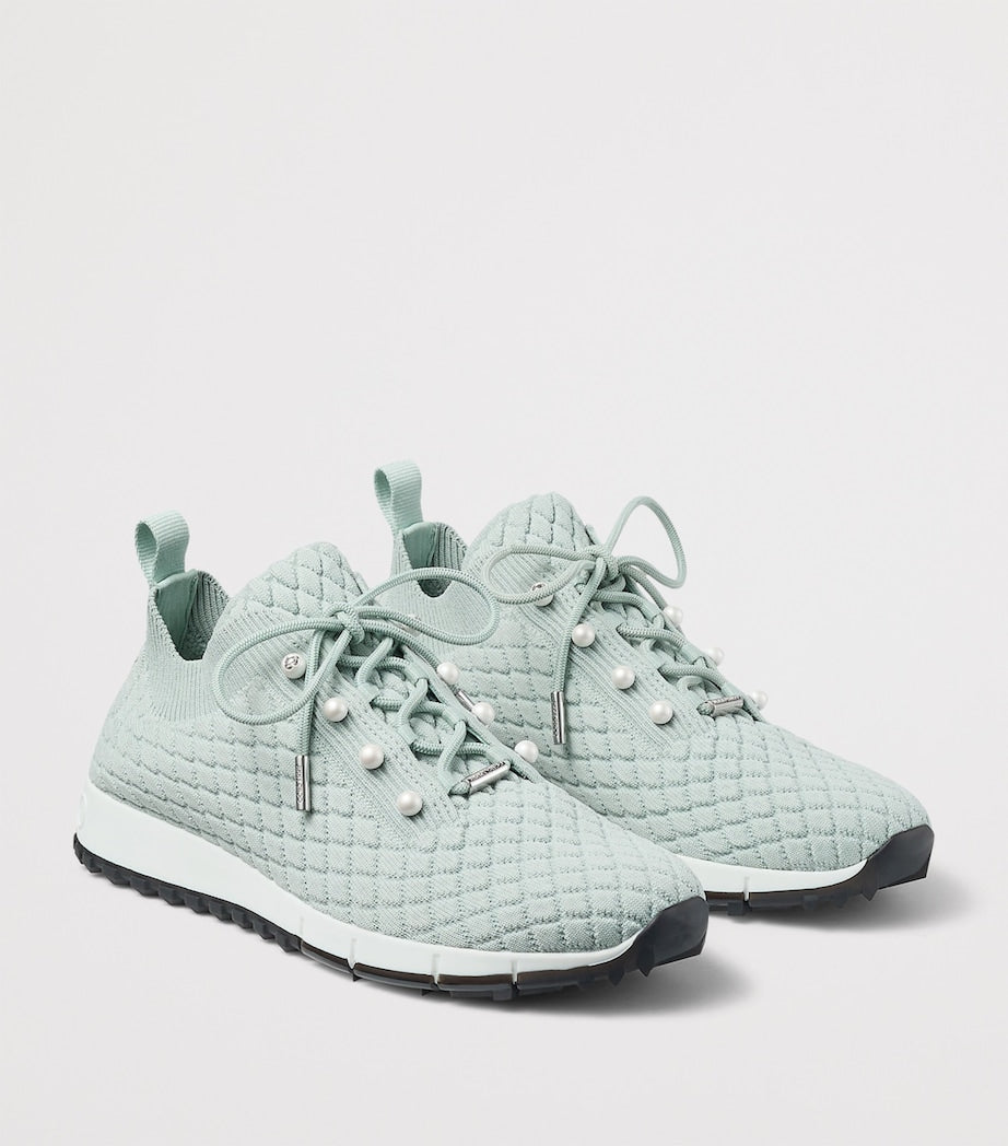 Jimmy Choo Turquoise Veles Knitted Sneakers