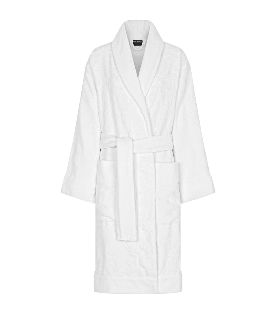 Dolce & Gabbana Casa Terry Cotton DG Logo Robe