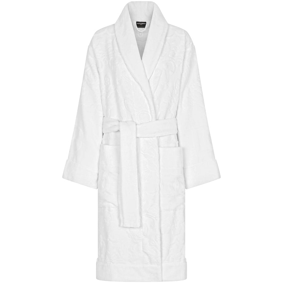 Dolce & Gabbana Casa Terry Cotton DG Logo Robe