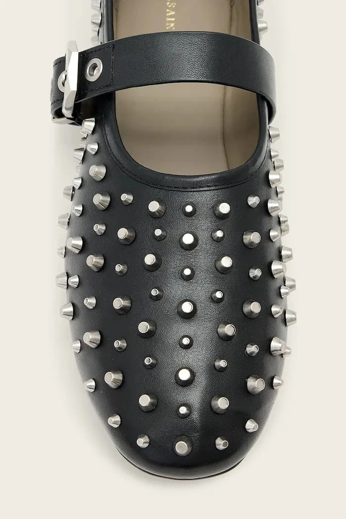 Кожени балеринки AllSaints Sabine Stud Shoe