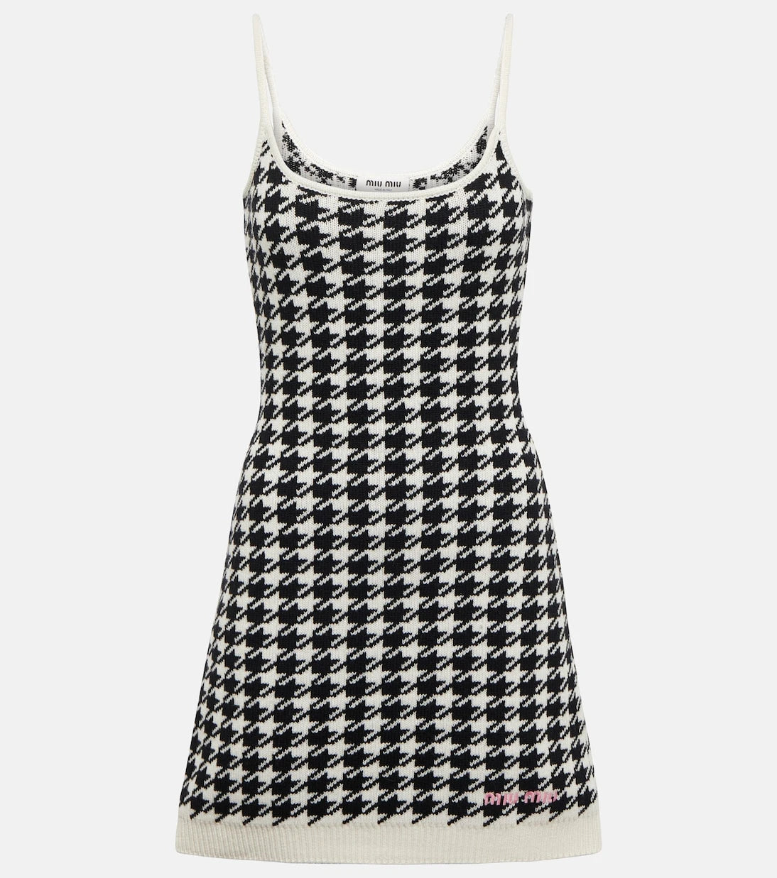 Miu Miu - Houndstooth cashmere minidress