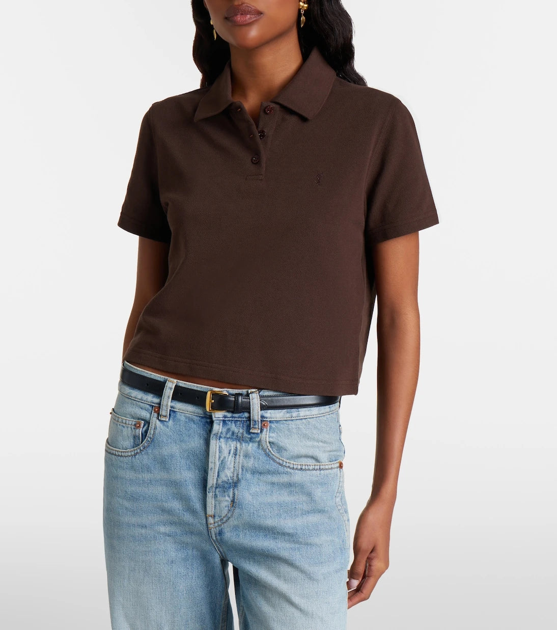 Saint Laurent - Cassandre cotton piqué polo shirt