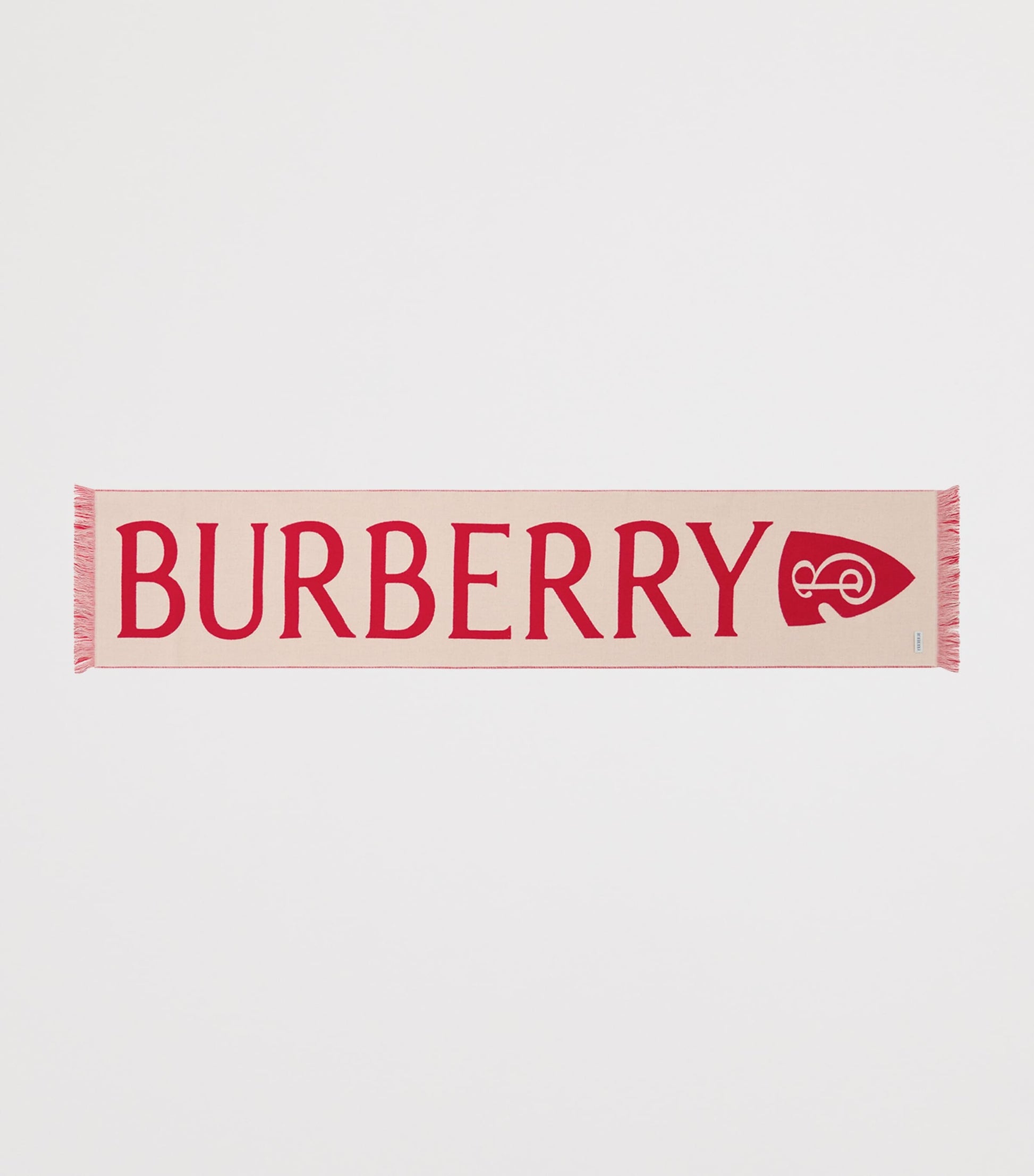 Burberry Red Wool Logo Scarf
