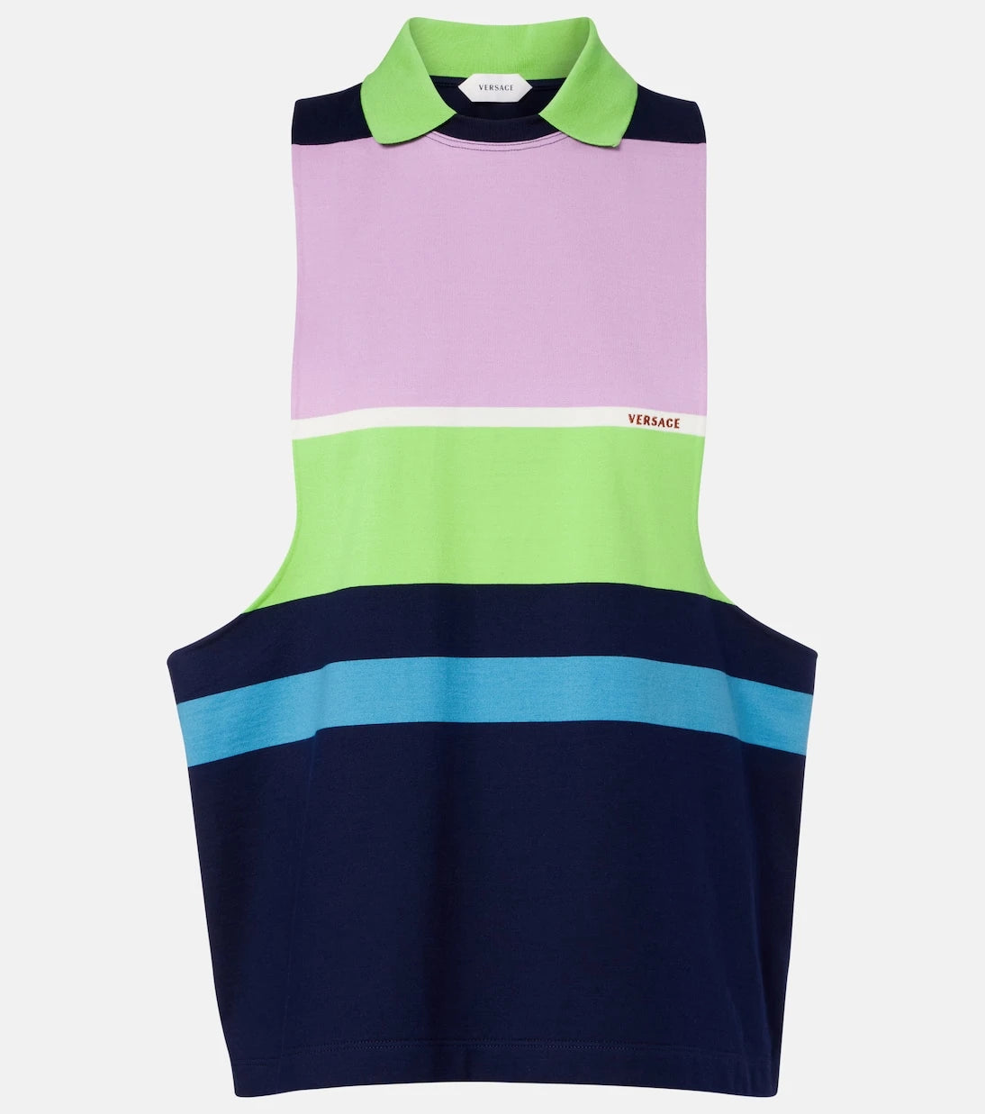 Versace - Striped cotton jersey tank top