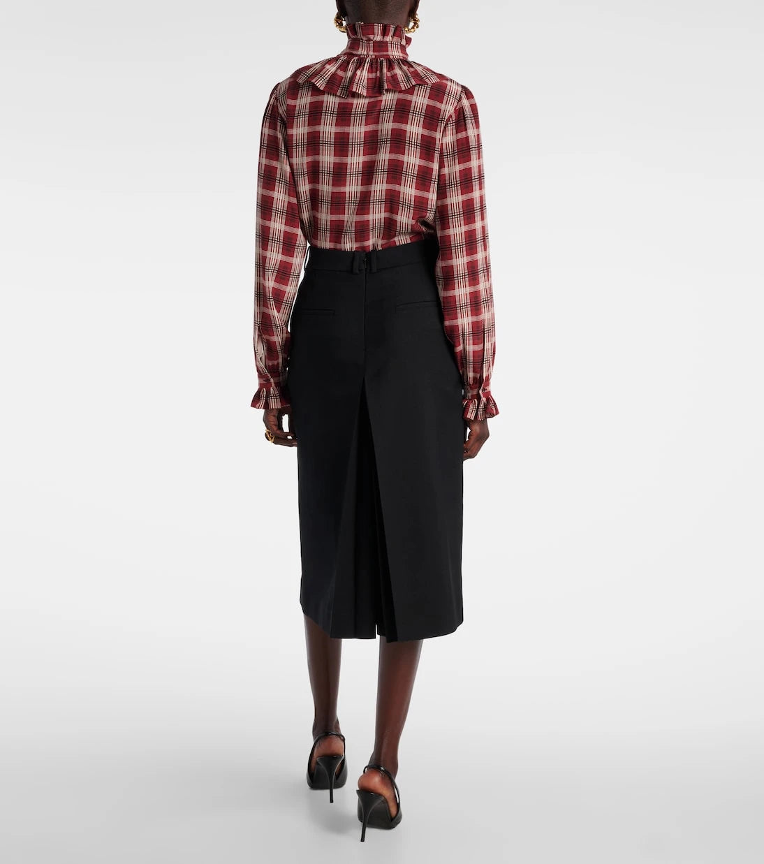 Saint Laurent - Mid-rise wool culottes