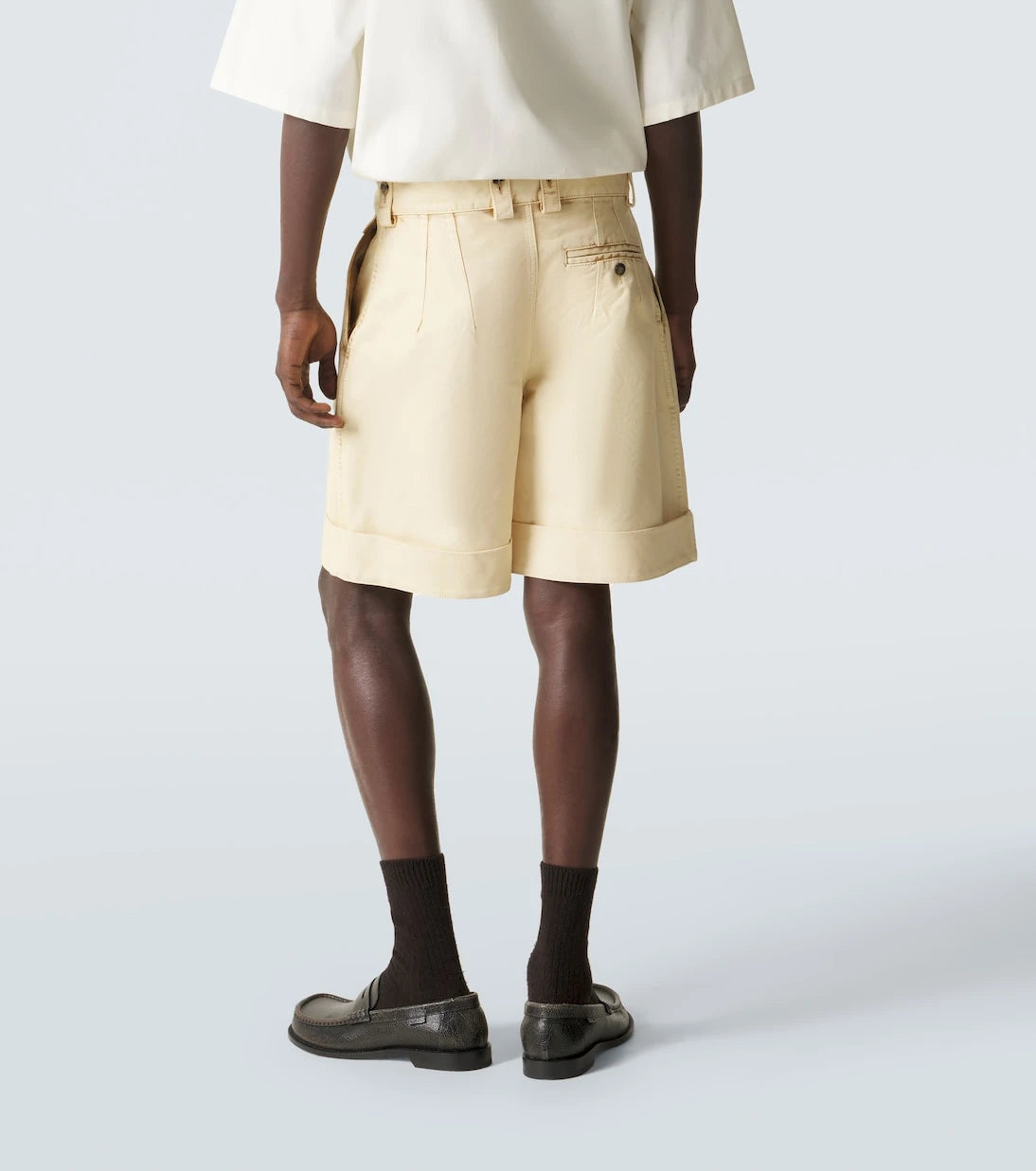Loewe - Anagram leather-trimmed cotton shorts