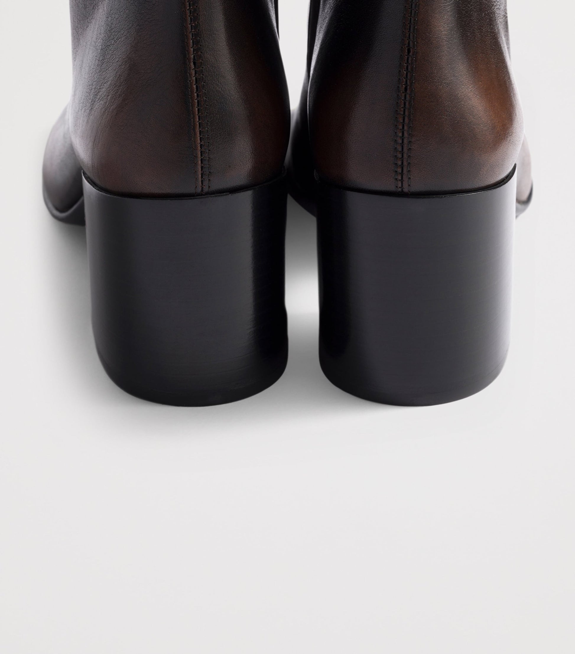 Miu Miu Brown Fumé Leather Ankle Boots 65