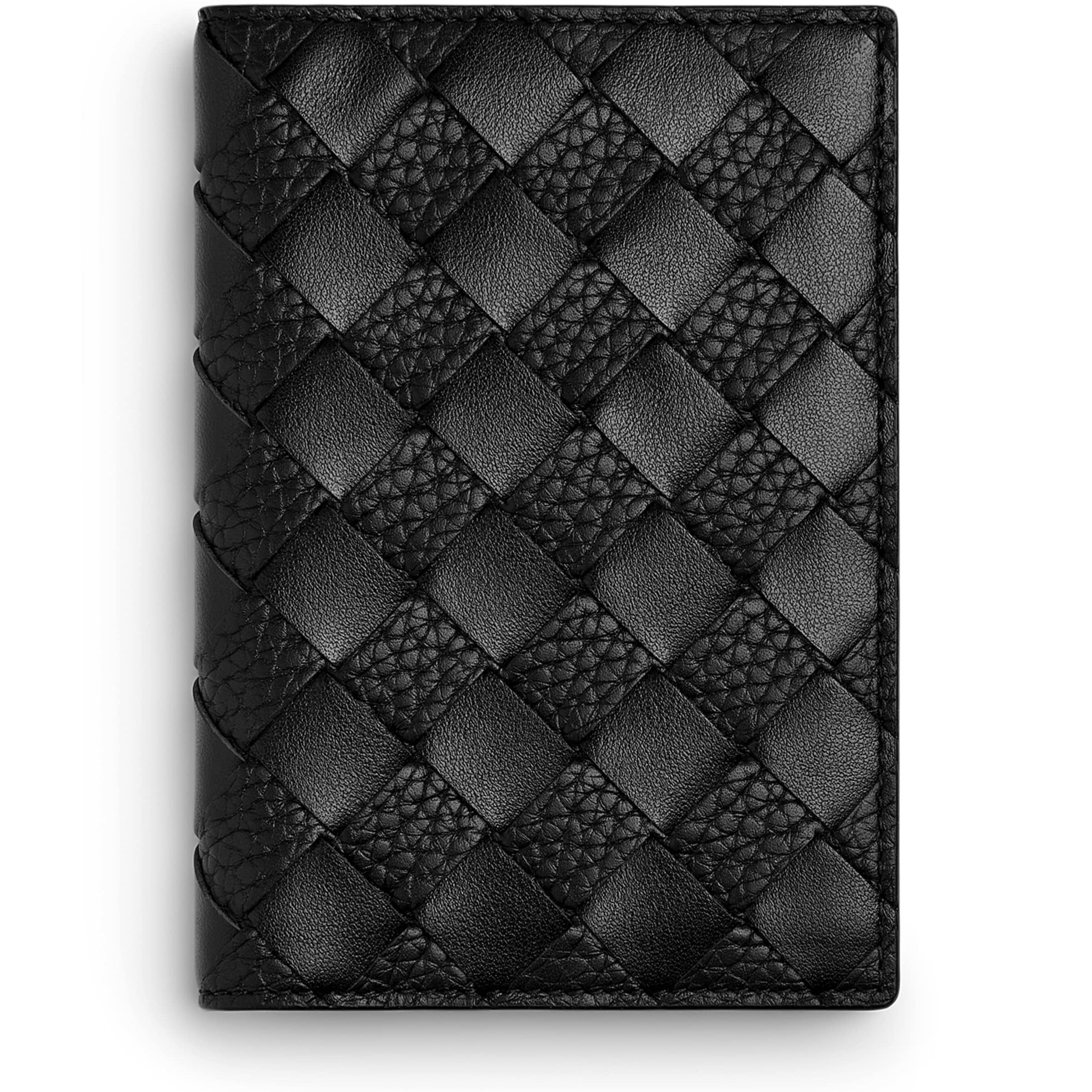 Leather Intrecciato Passport Holder