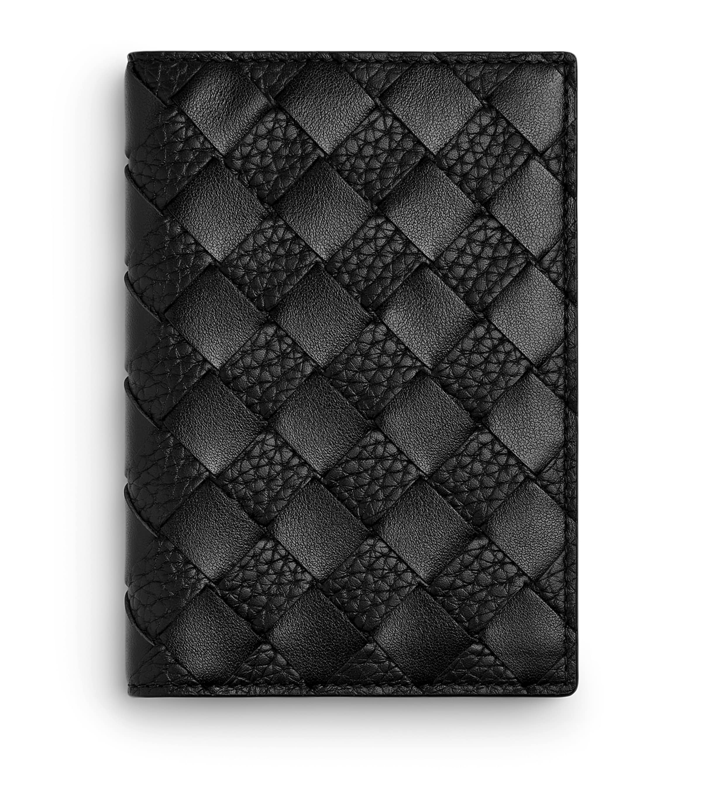 Leather Intrecciato Passport Holder