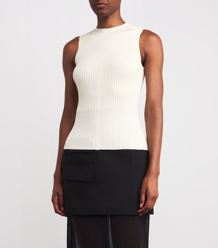 Aeron Beige Sleeveless Rib-Knit June Top