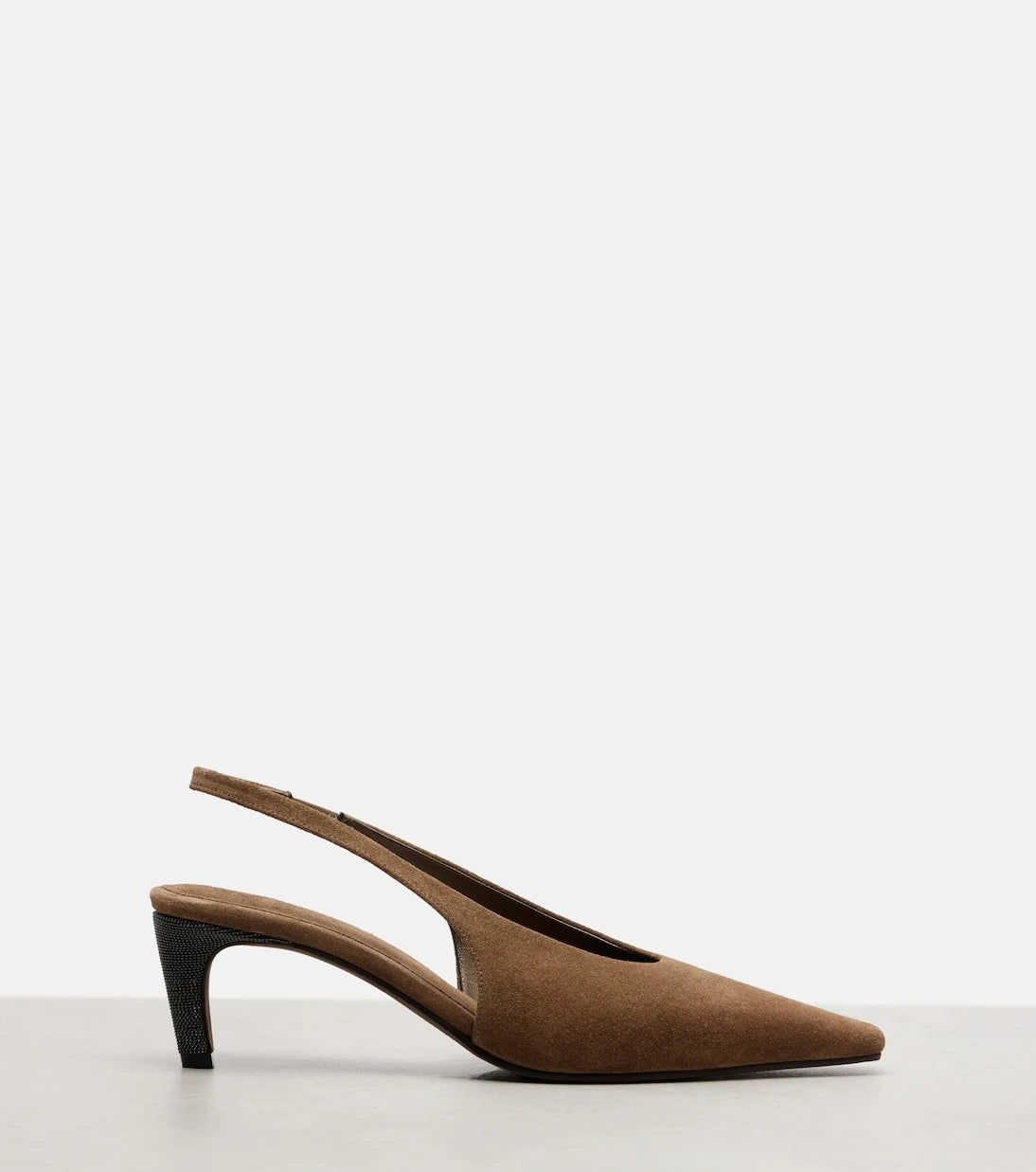 Brunello Cucinelli - Suede slingback pumps