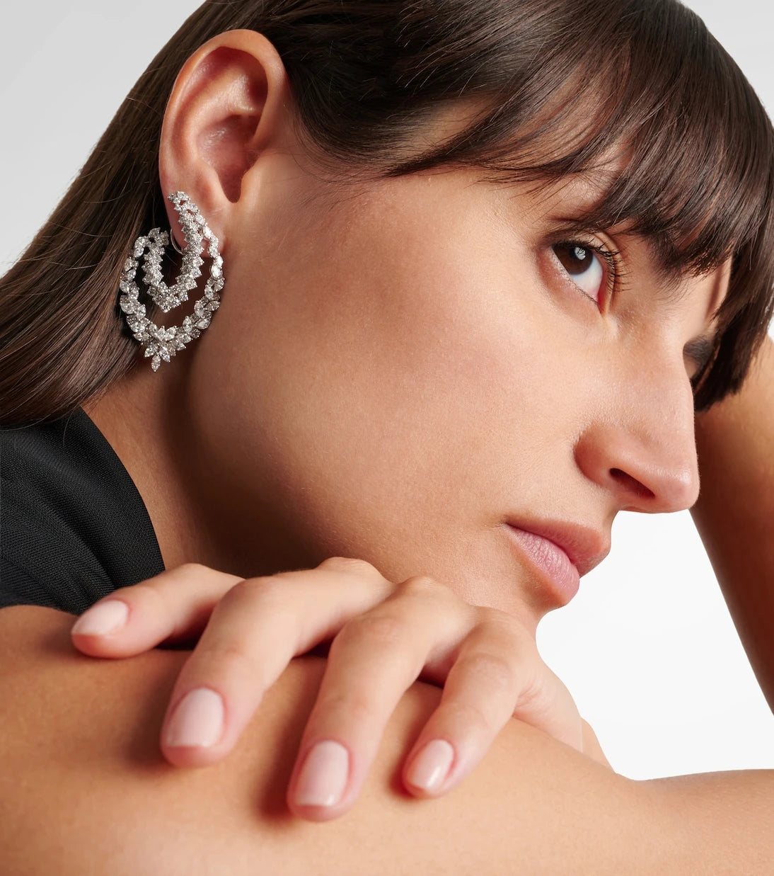 Yeprem - Y-Couture 18kt white gold drop earrings with diamonds