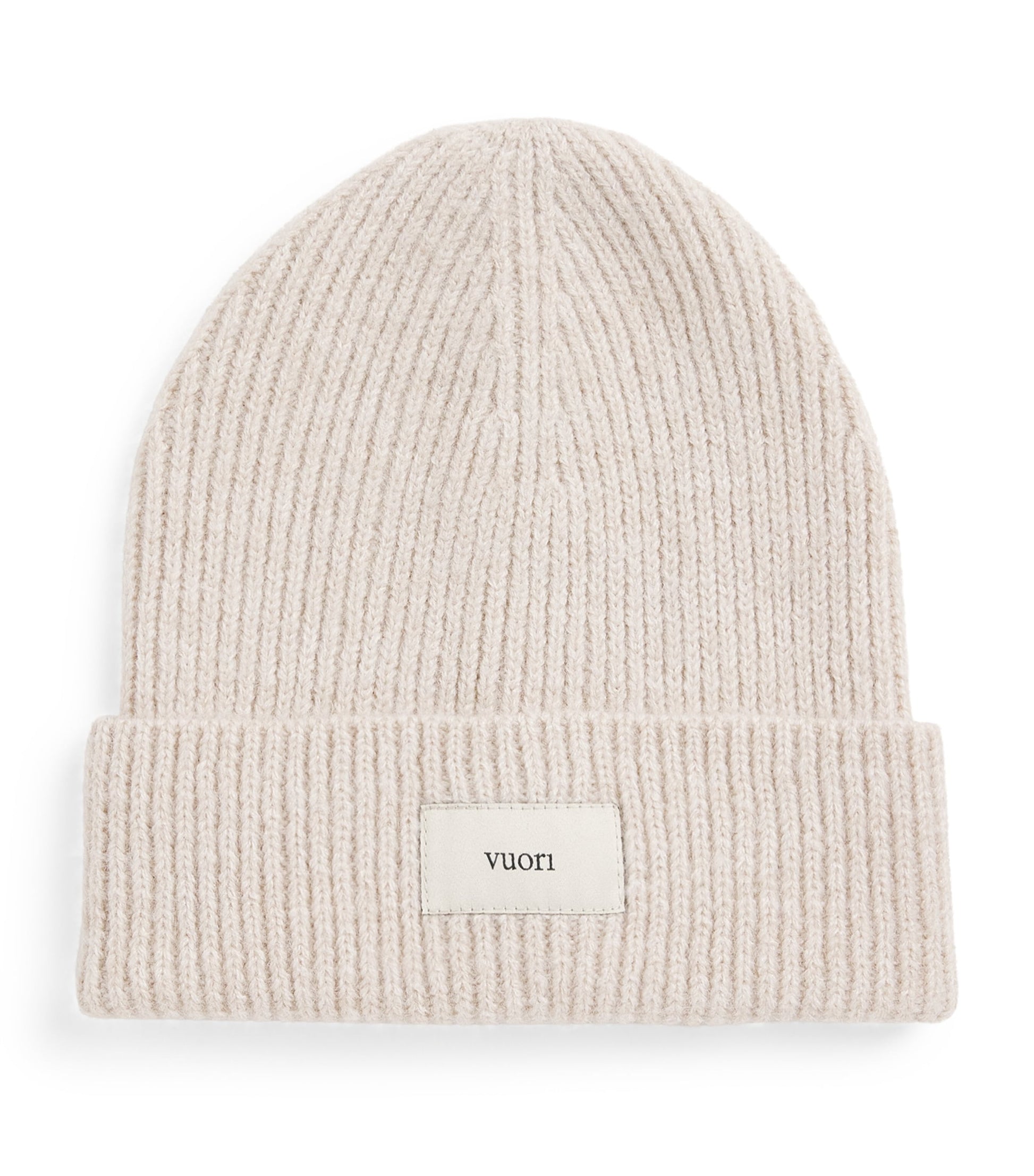 Rib-Knit Label Beanie