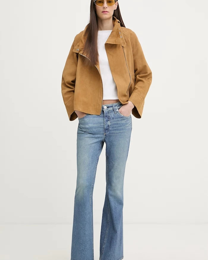 AllSaints kadın süet rocker ceket RHODES