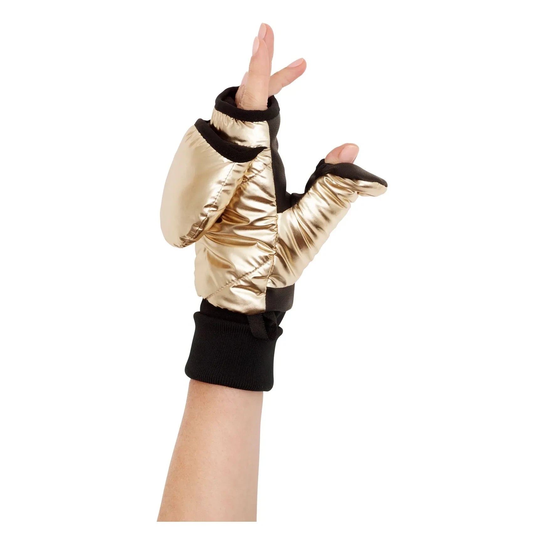 Fudoon - Convertible Metallic Mittens | Gold