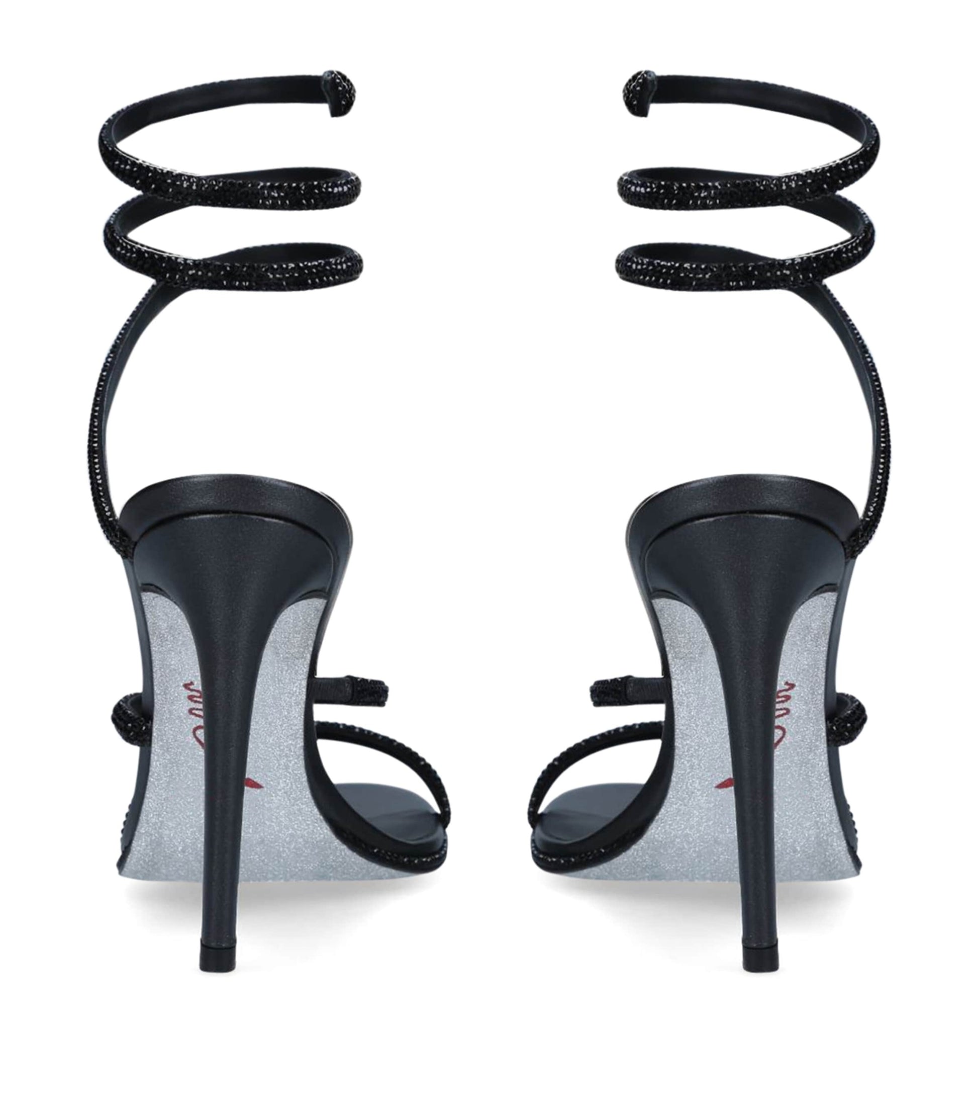 René Caovilla Black Embellished Cleo Sandals 105