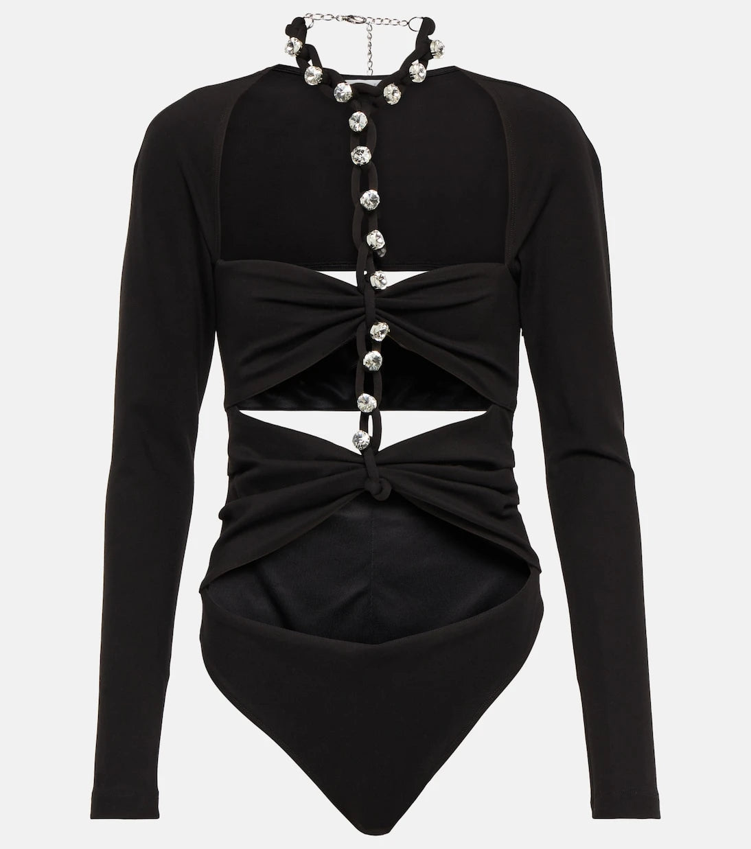 Area - Chain-link crystal-embellished jersey bodysuit