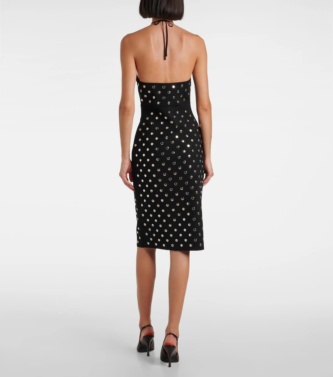 Stella McCartney - Studded cutout halterneck midi dress
