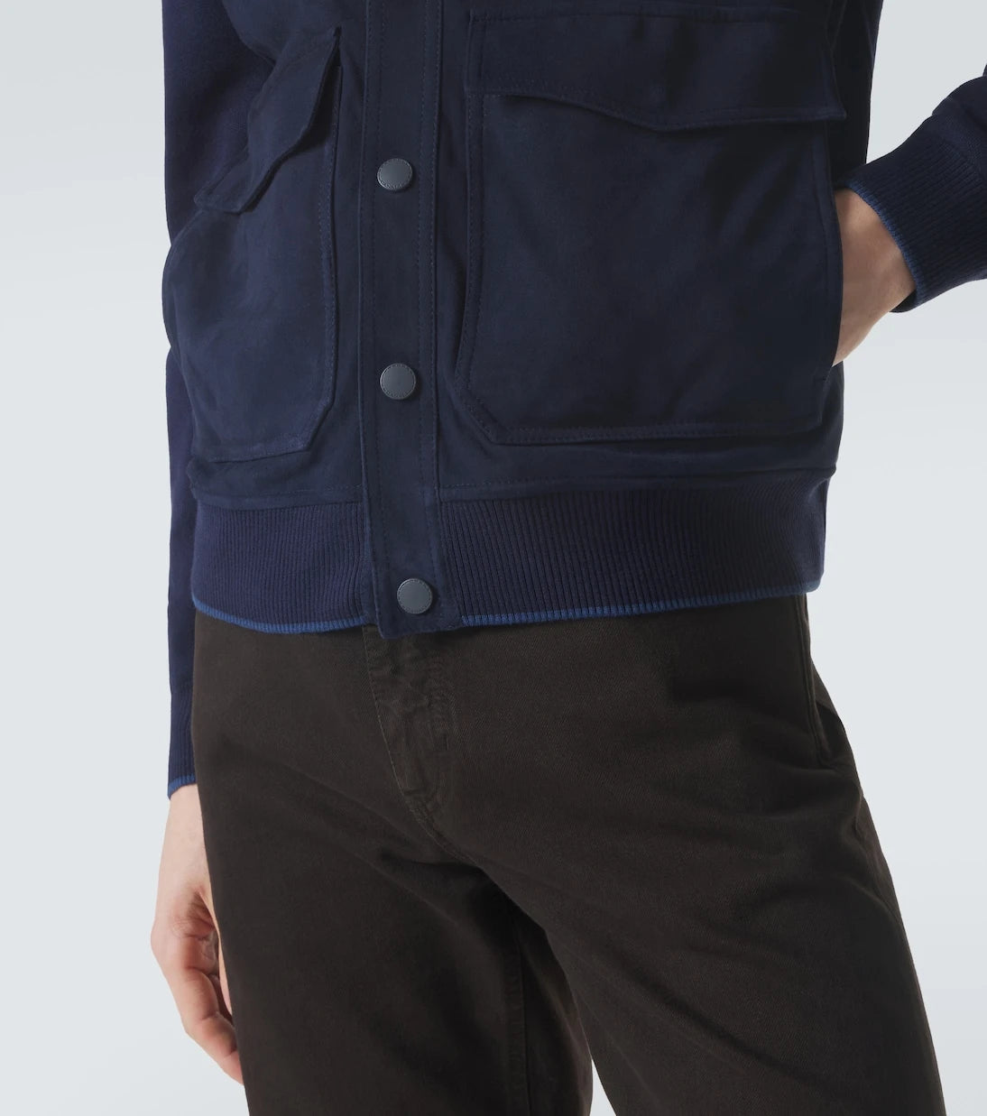 Canali - Suede bomber jacket
