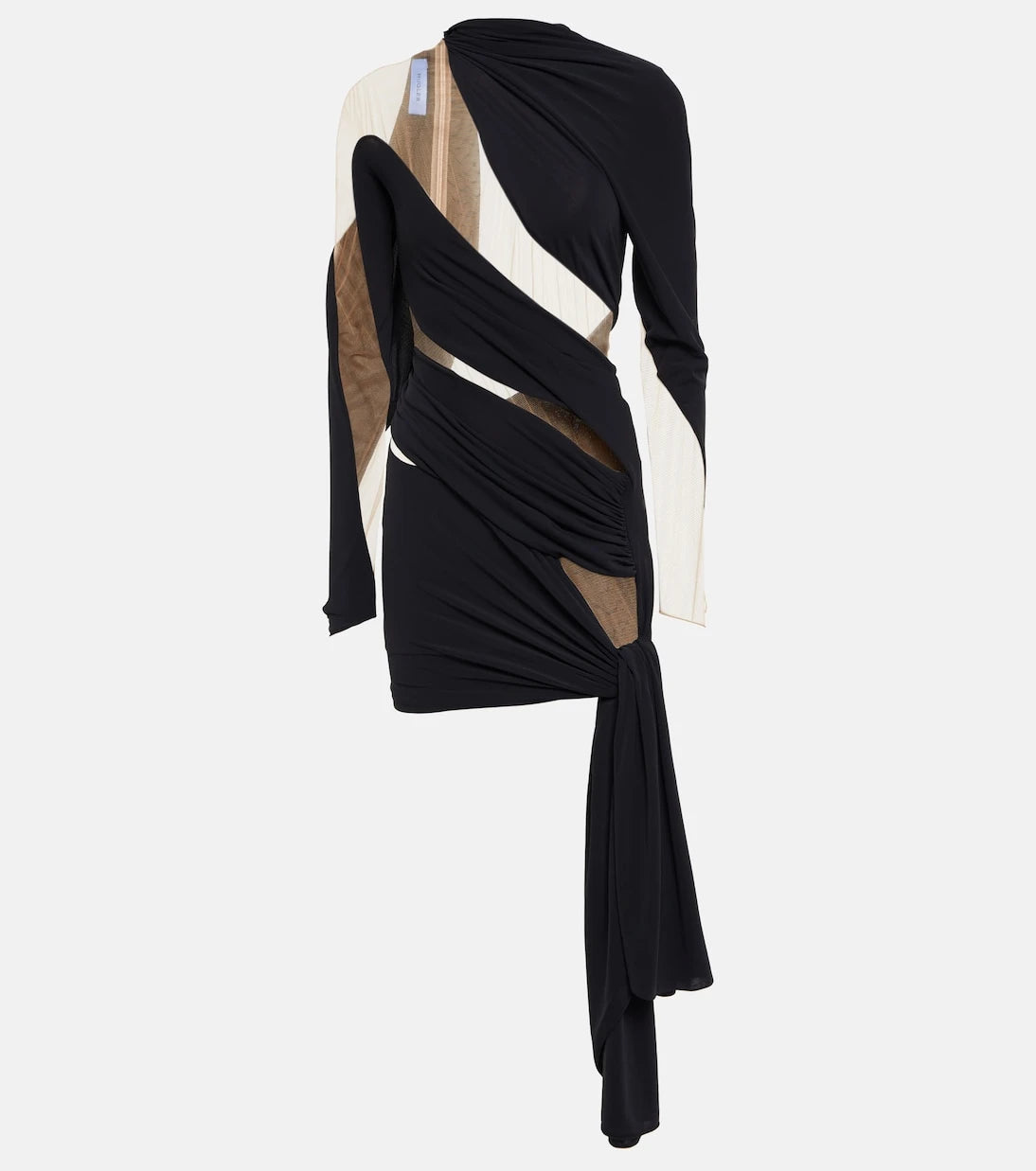 Mugler - Draped tulle-embellished minidress