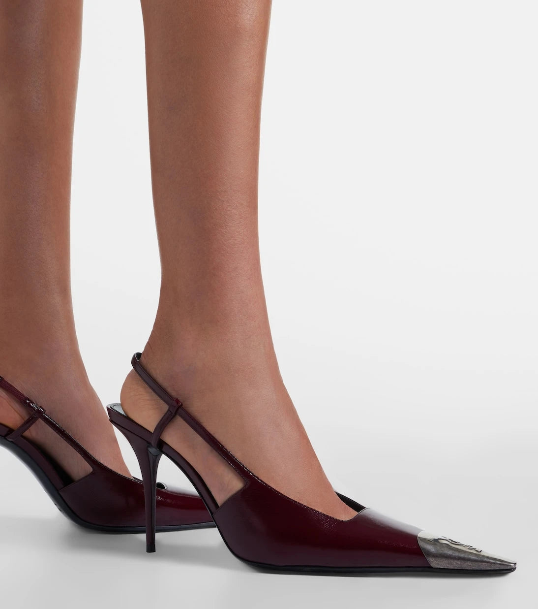 Saint Laurent - Jeanne leather slingback pumps