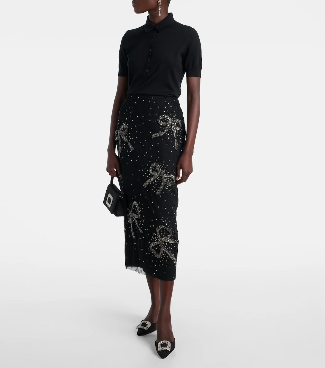 Carolina Herrera - Silk and cotton-blend polo shirt