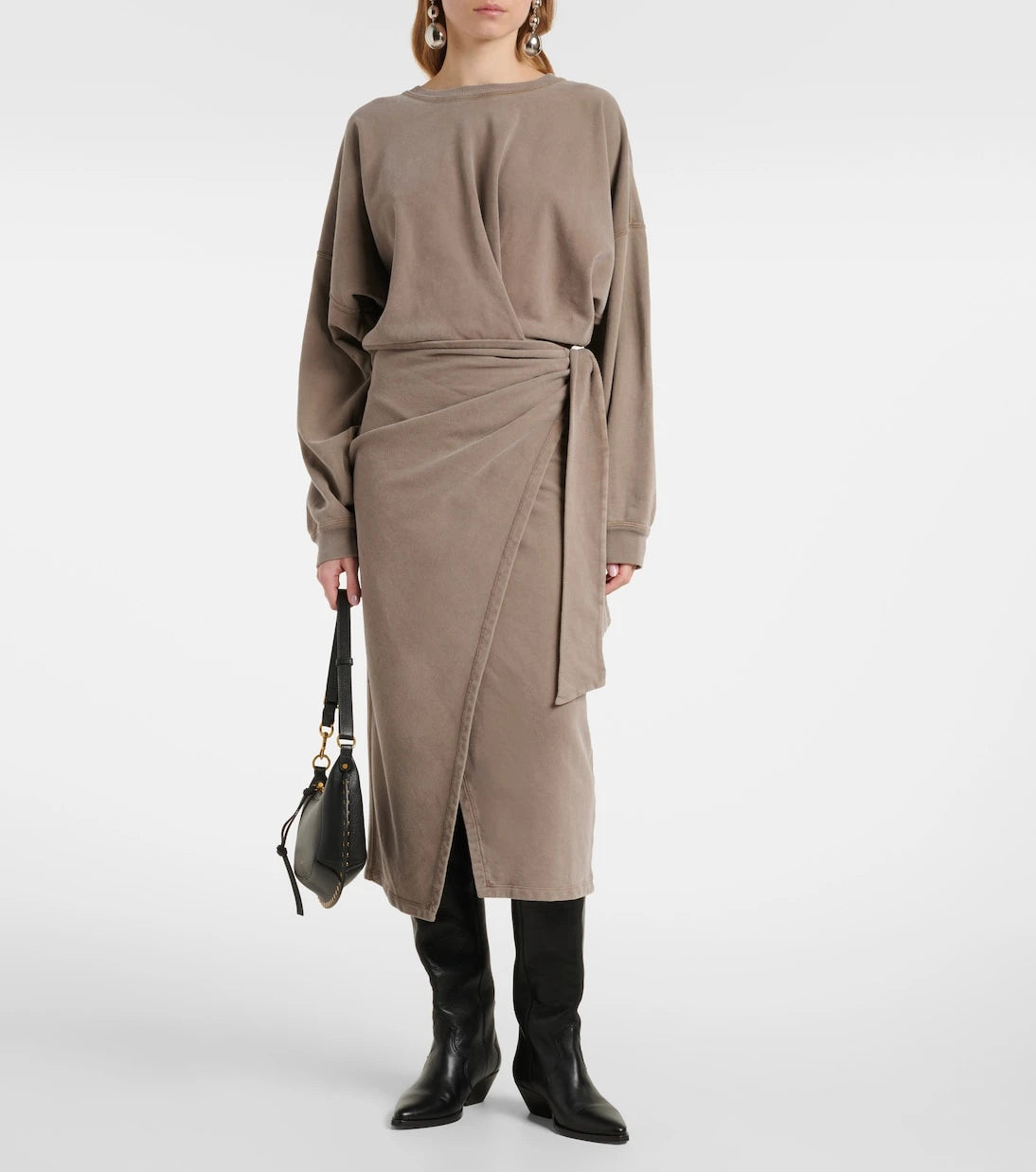 Marant Etoile - Sandrina draped cotton midi dress