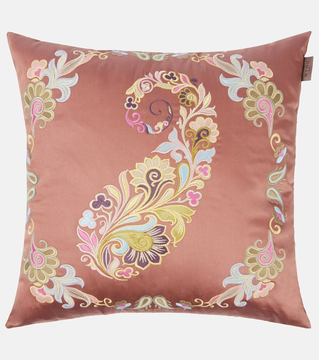 Etro - Paisley embroidered cotton cushion