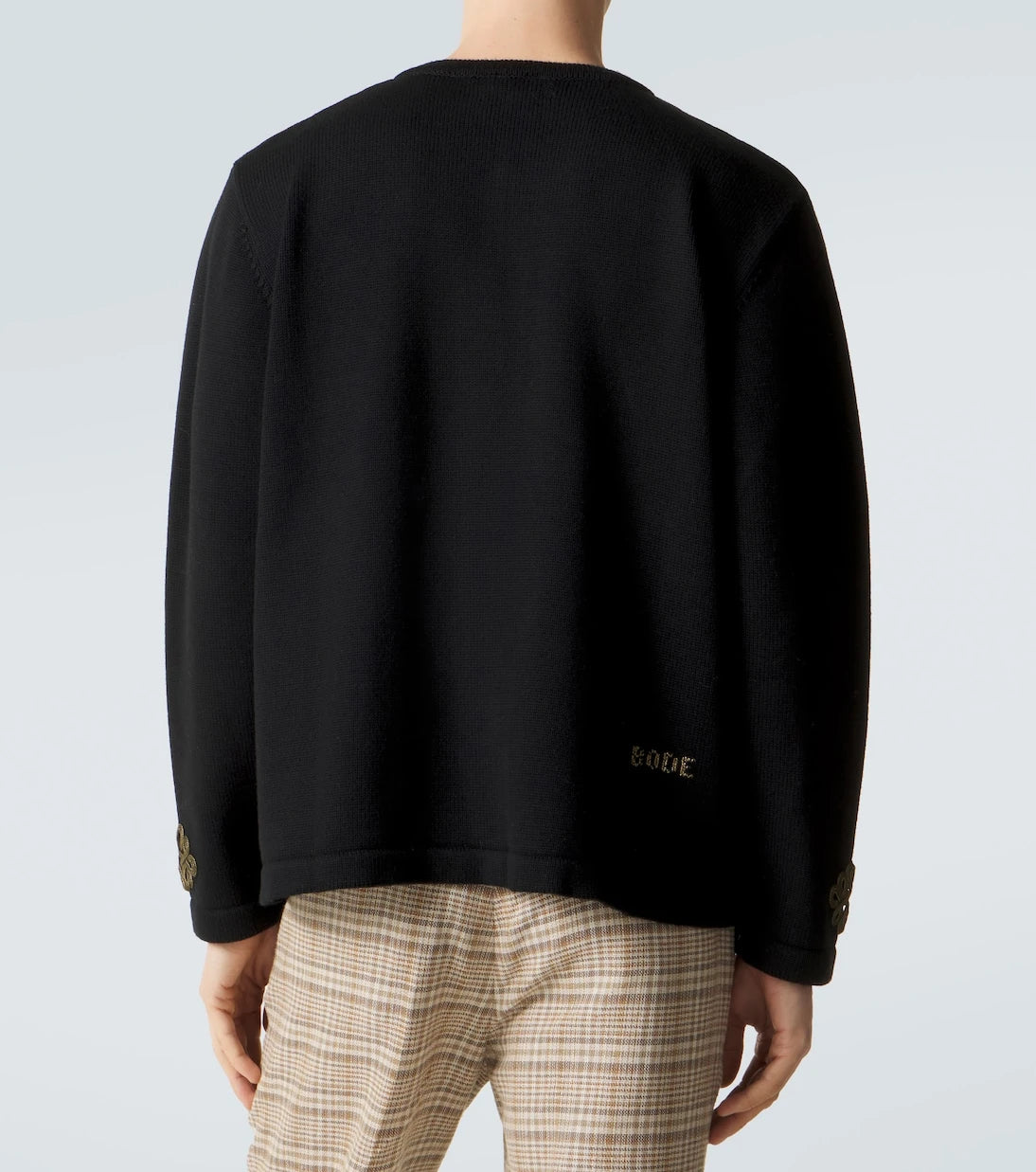 Bode - Looped Frog embroidered wool cardigan