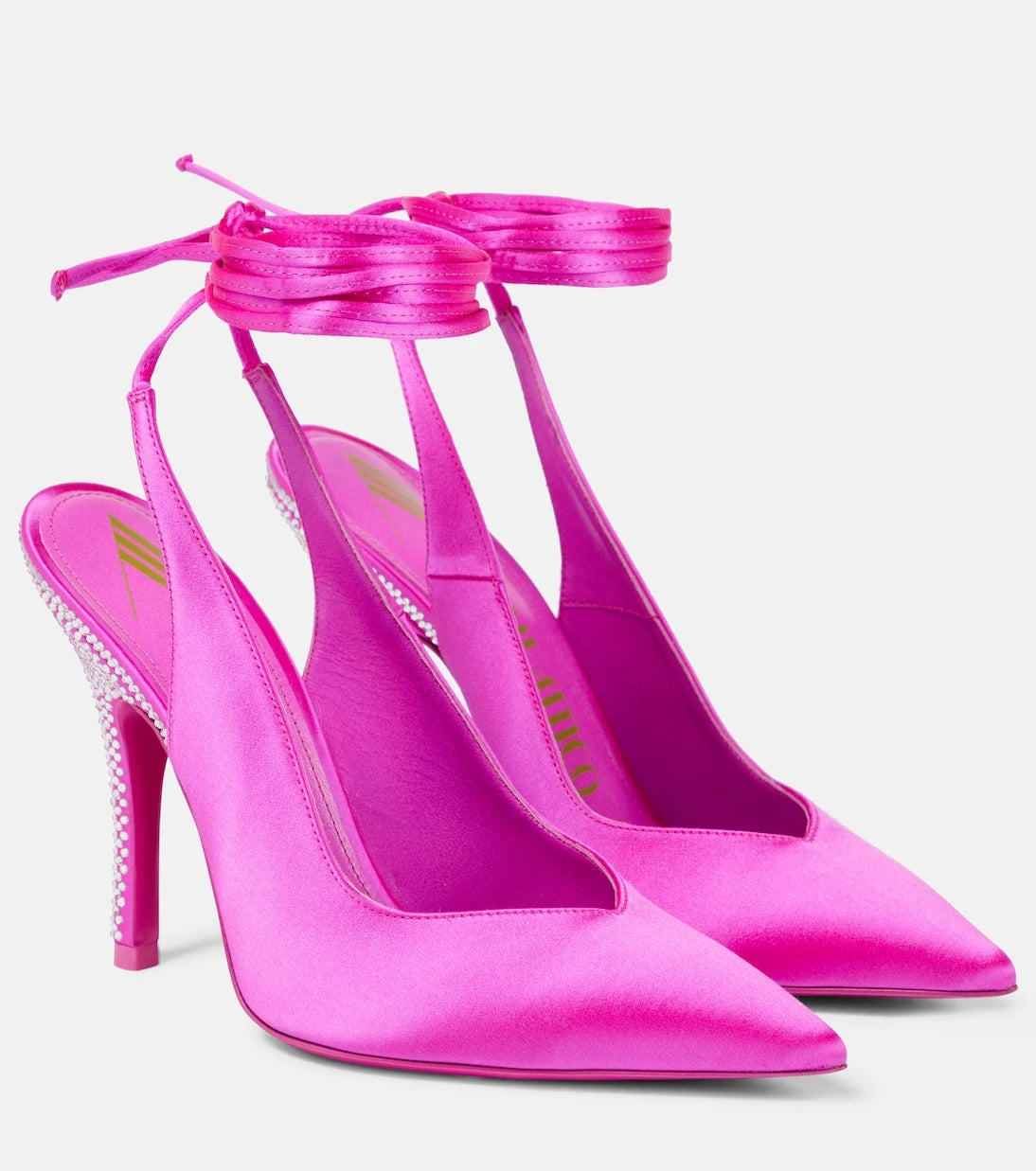 The Attico - Venus embellished satin pumps