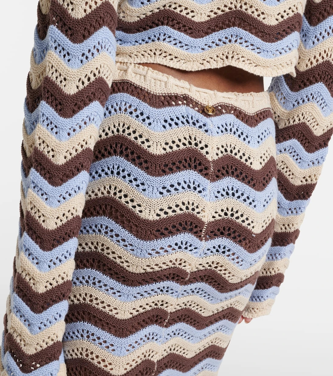Bananhot - Helena open-knit cotton-blend maxi skirt