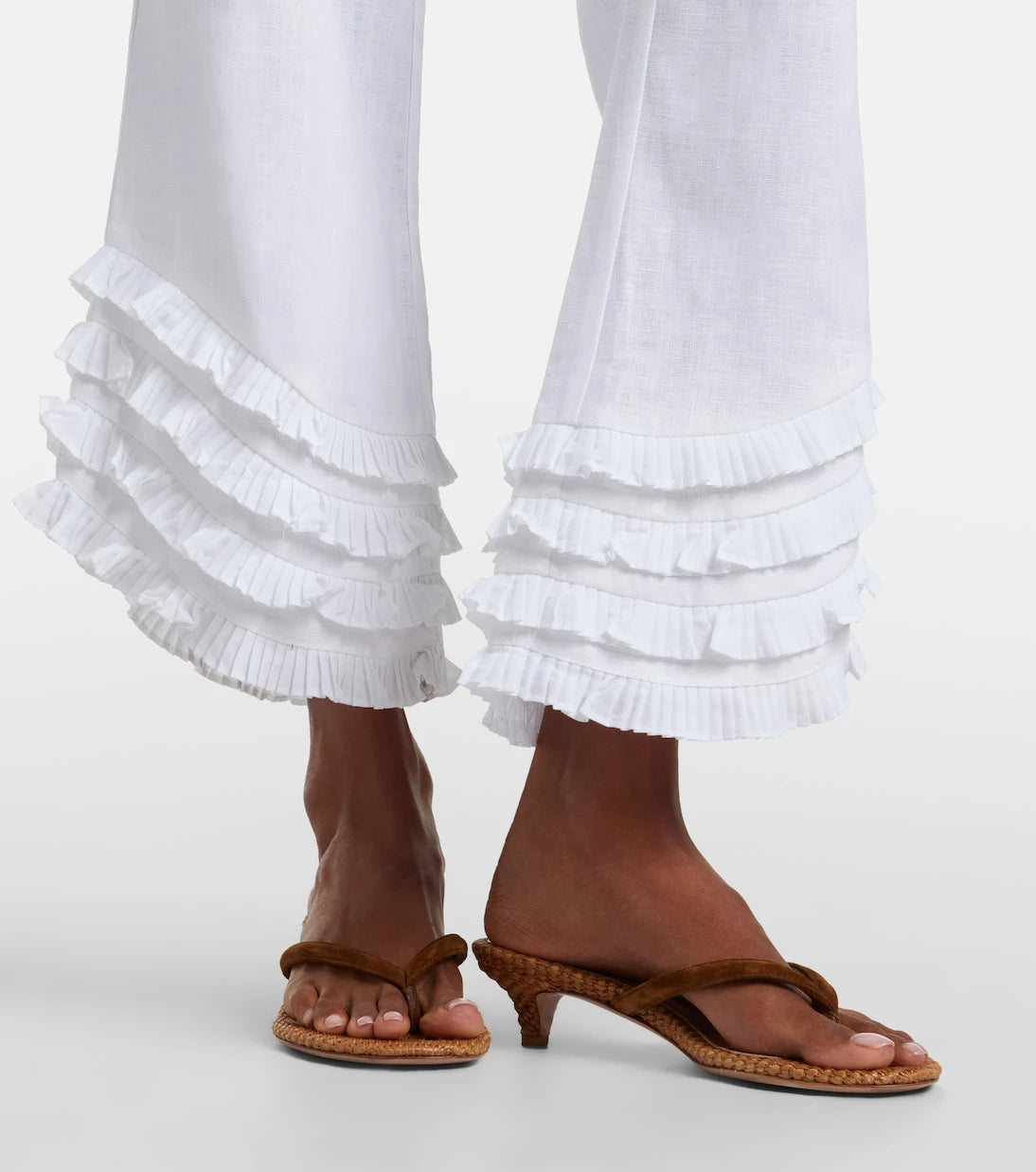 Posse - Florence ruffled linen wide-leg pants