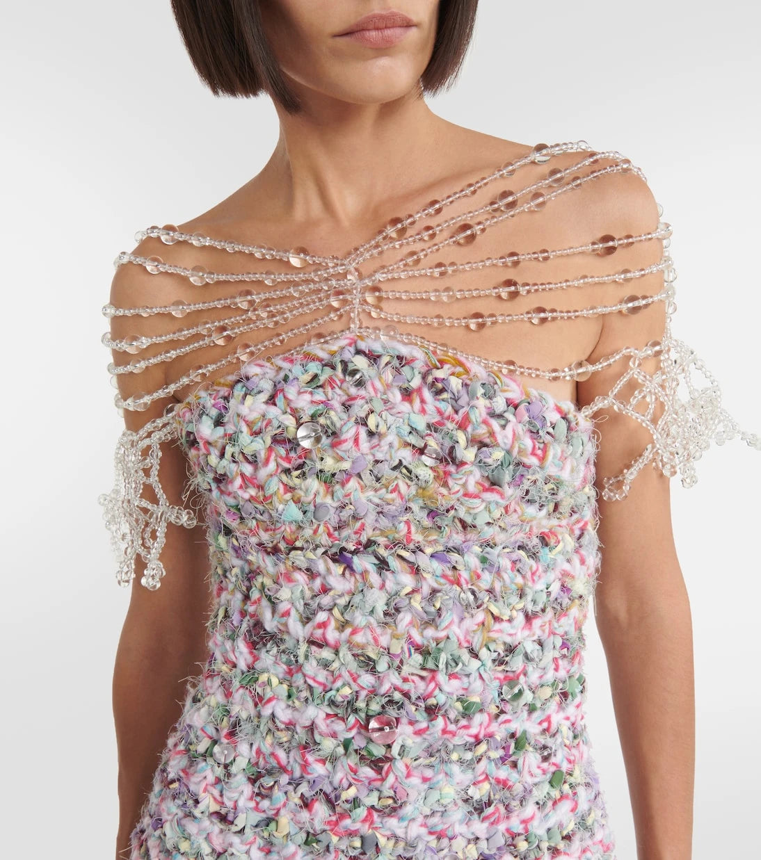 Susan Fang - Beaded crochet minidress