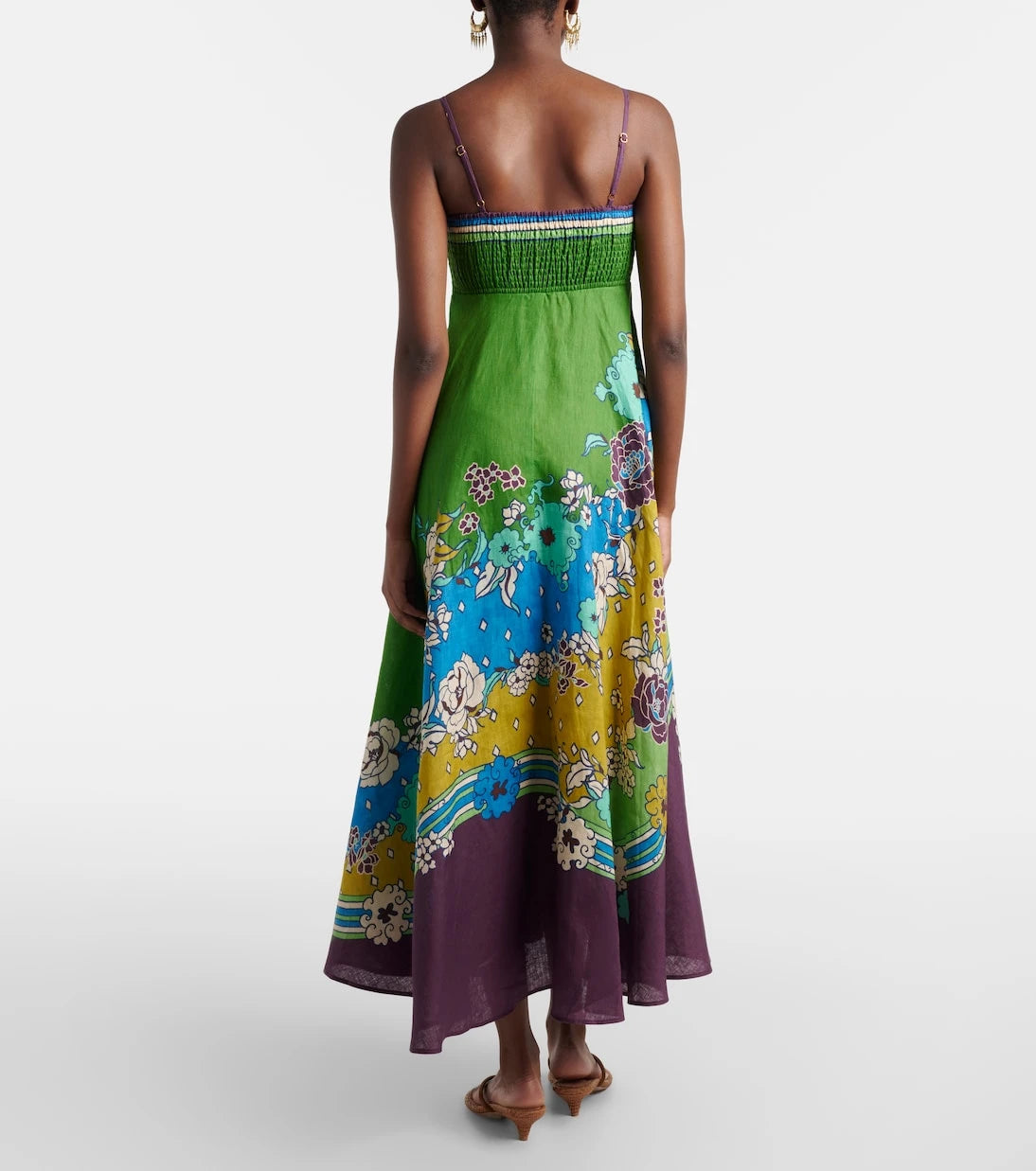 Alémais - Nanci printed linen midi dress