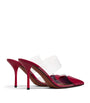 Alaïa Leather-PVC Le Coeur Heeled Mules 90