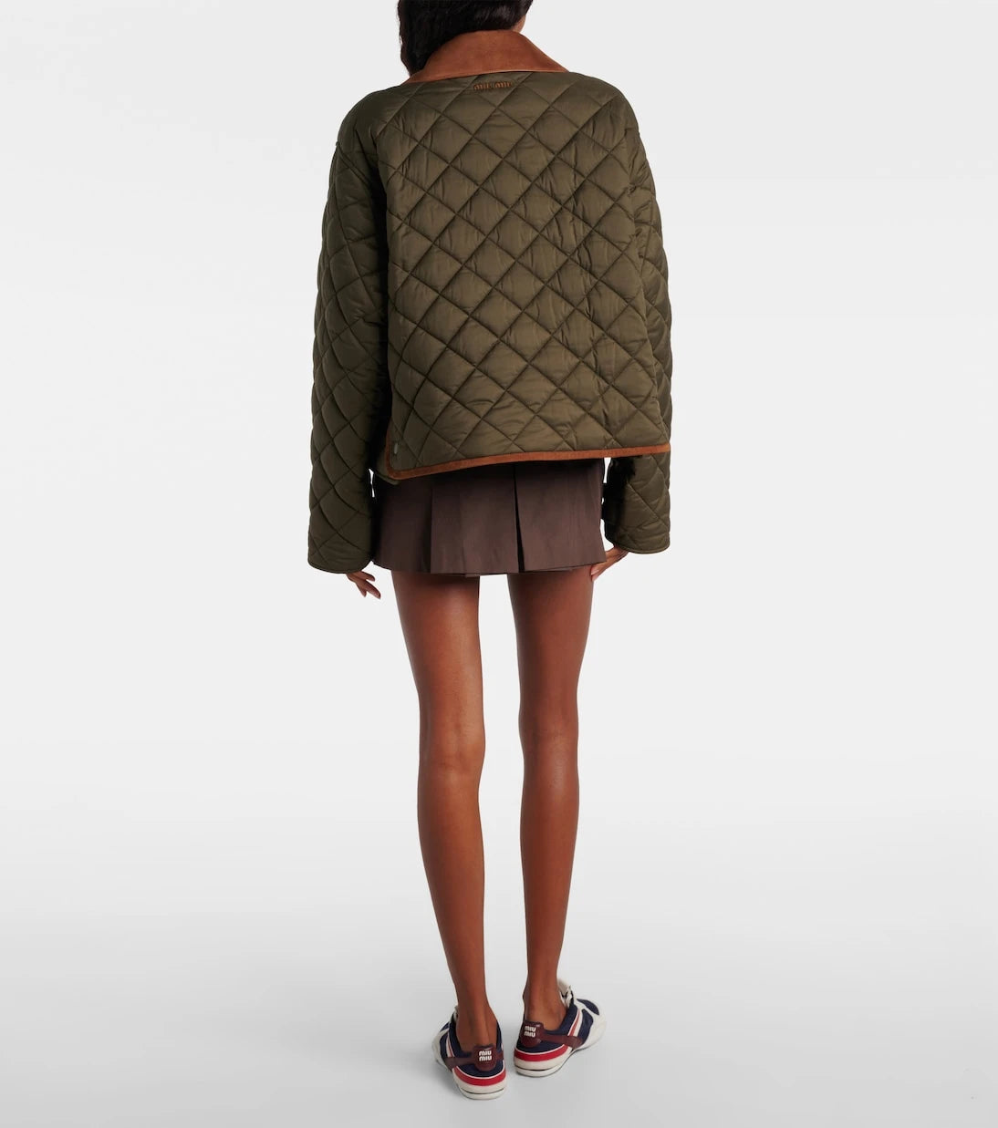 Miu Miu - Quilted leather-trimmed jacket