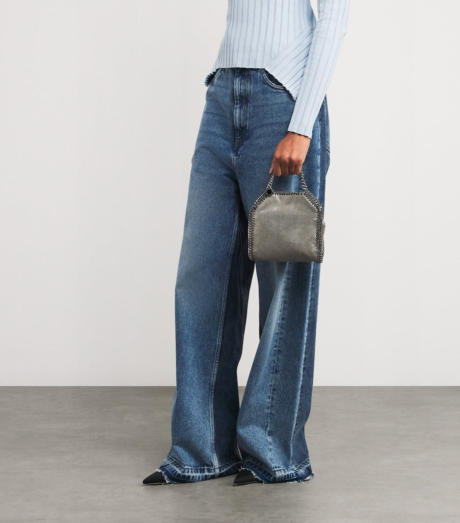 Stella McCartney Grey Tiny Metallic Falabella Tote Bag