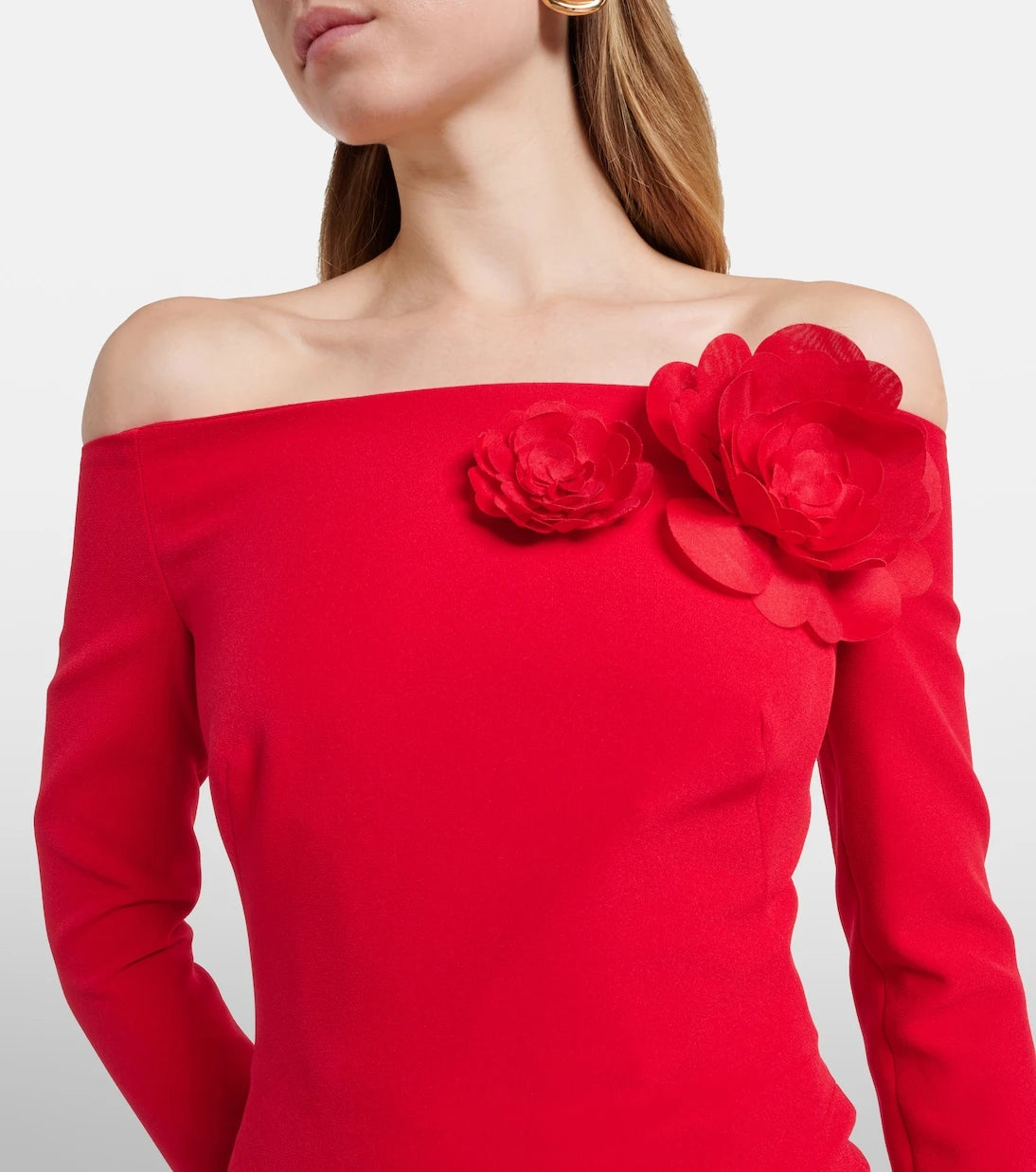 Safiyaa - Rory floral-appliqué crêpe gown