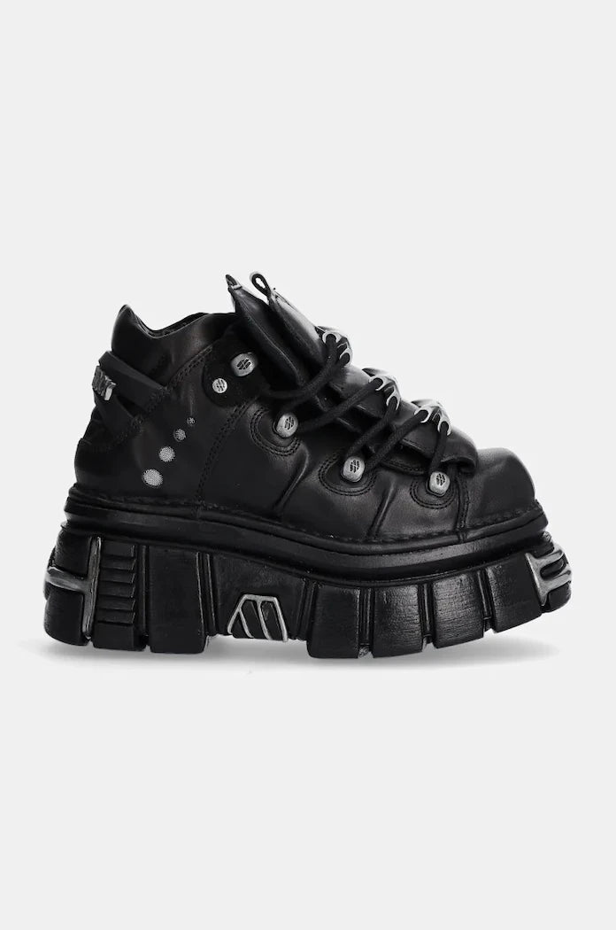 Кожени маратонки New Rock Nomada Negro + Tower Negro Lateral E14 Acero
