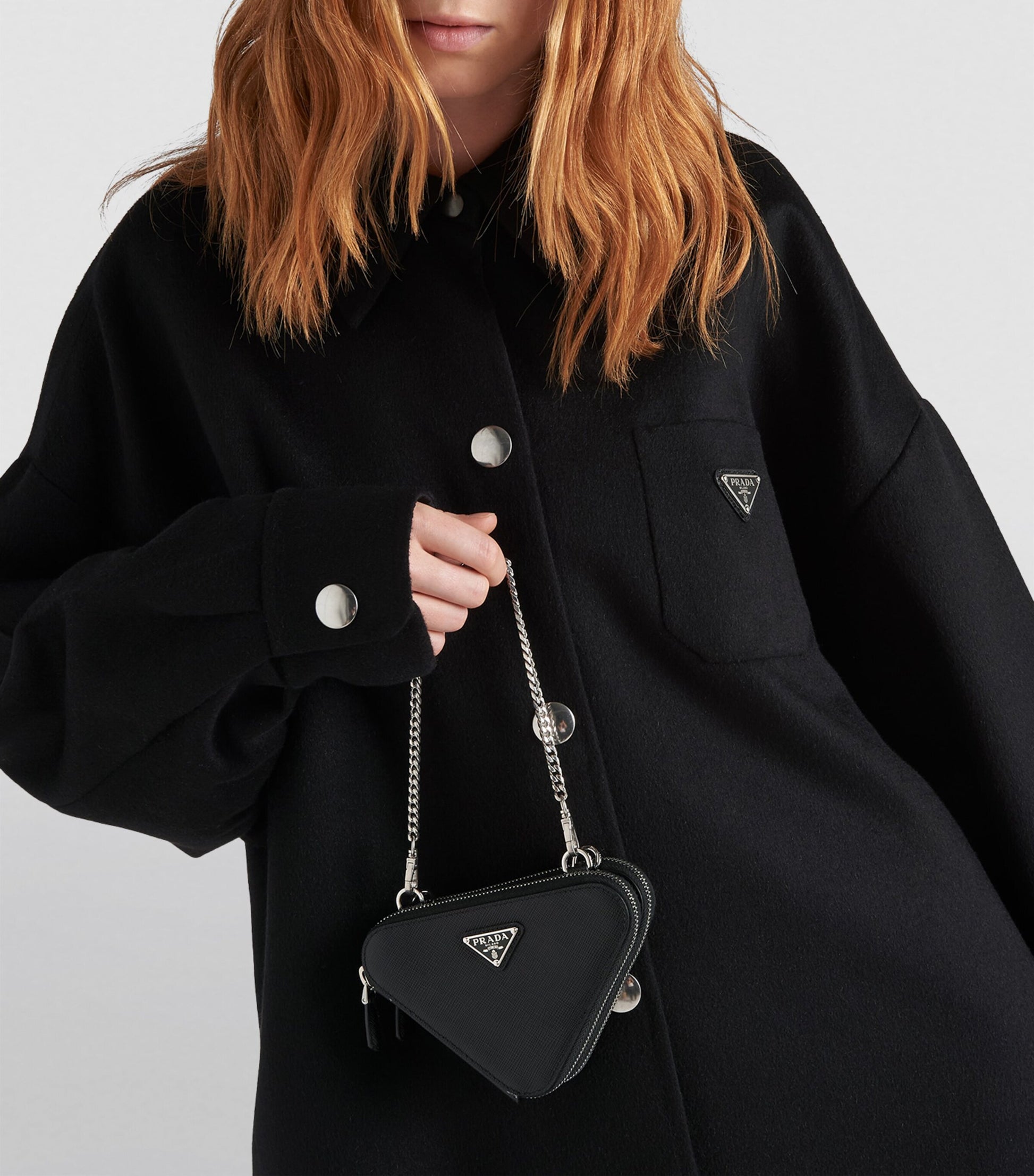 Black Mini Saffiano Leather Cross-Body Bag