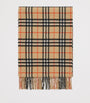 Beige Cashmere Check Scarf