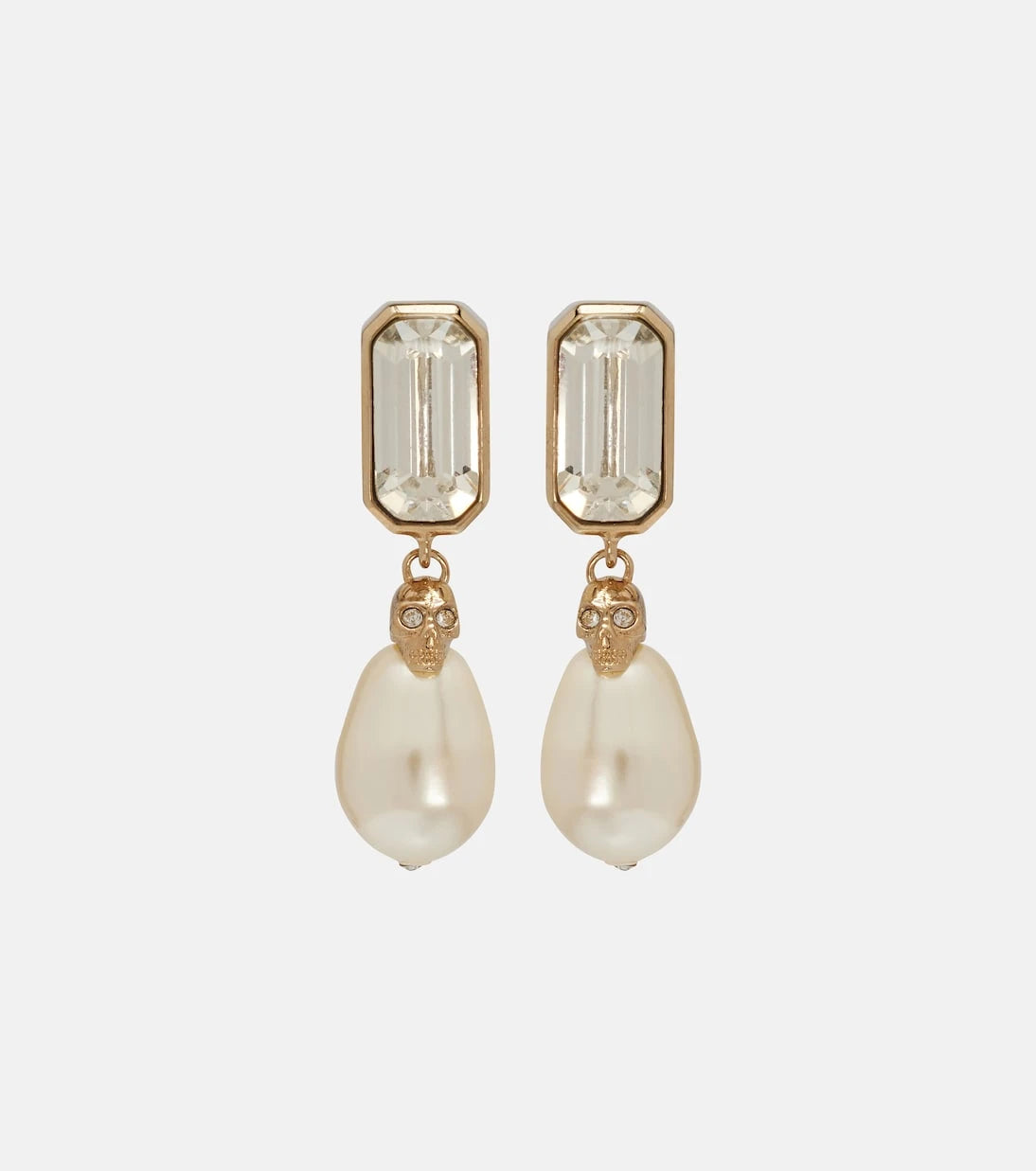 McQueen - Skull embellished drop earrings