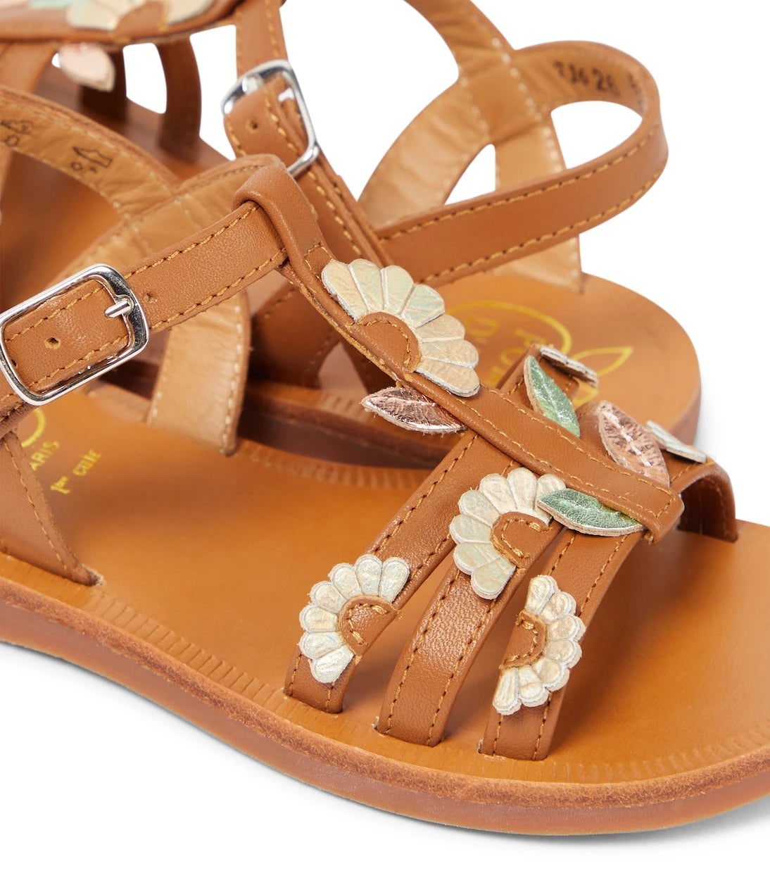 Pom d'Api - صنادل جلدية Plagette Multi Daisy